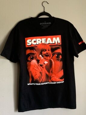 Vintage 90s Scream Movie Poster Graphic T-Shirt - Size Medium